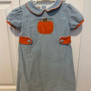 The Oaks Apparel Co. Blue Corduroy Pumpkin Dress - Girls Size 6